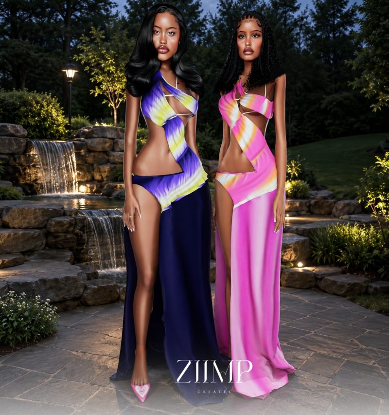 Alpha ALIVIA DRESS by ziimp - The Sims 4 Custom Content