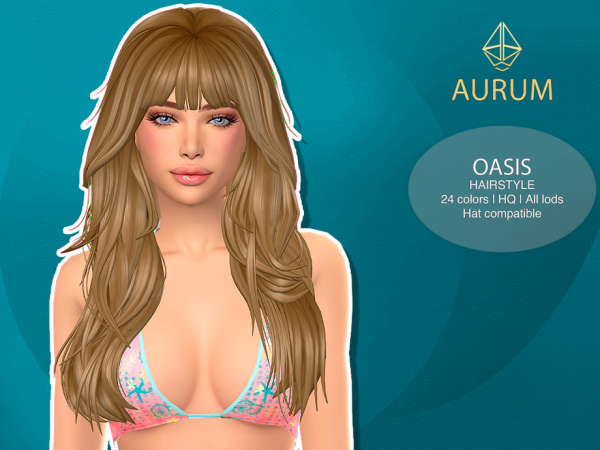 Maxis Match Aurum Oasis hairstyle set - The Sims 4 Custom Content