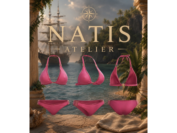 Mix NatisAtelier_OrangeSeaGirl_TangerineBikiniTop - The Sims 4 Custom Content