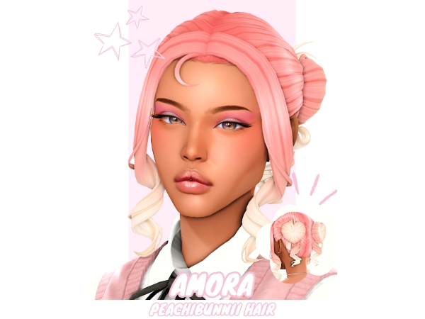 Maxis Match Amora Hair by Peachibunnii - The Sims 4 Custom Content