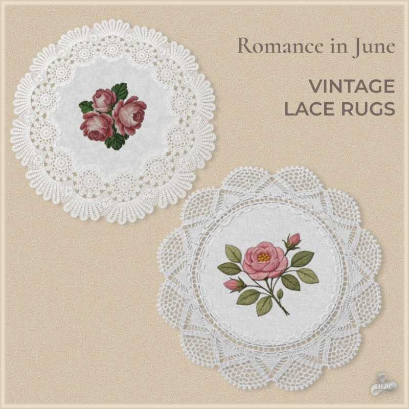 Maxis Match Romance in June Vintage Lace Rugs by mde - The Sims 4 Custom Content
