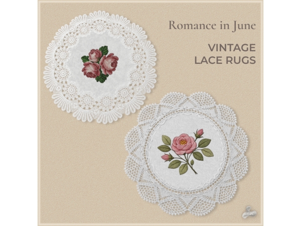 Maxis Match Romance in June Vintage Lace Rugs - The Sims 4 Custom Content