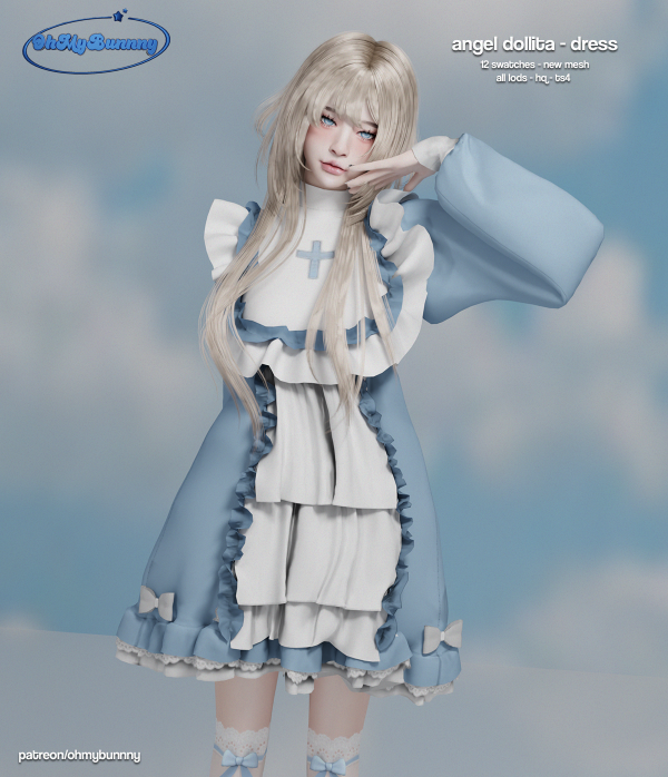 Alpha Angel Dollita Dress by ohmybunnny2 - The Sims 4 Custom Content