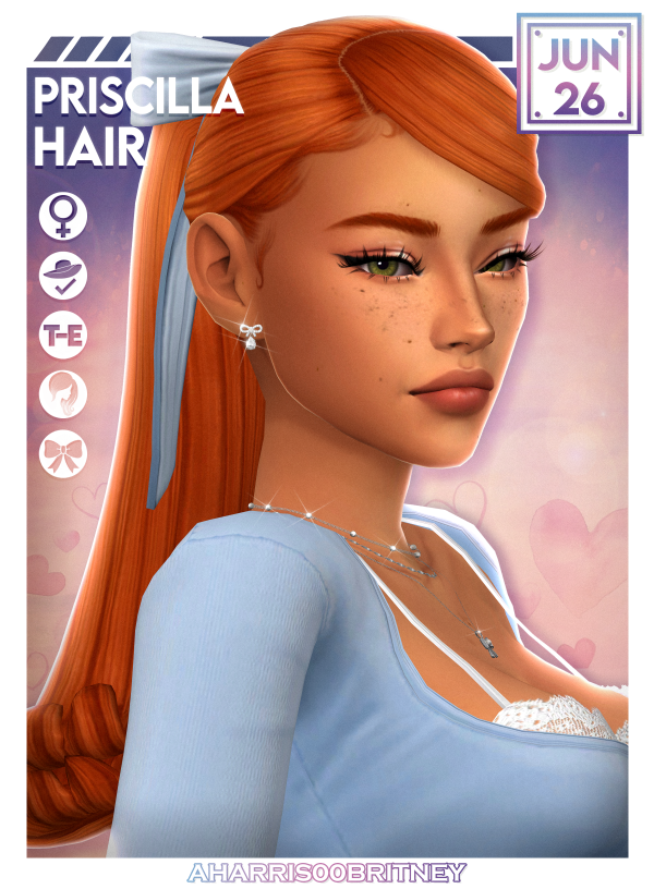 Maxis Match Priscilla Hair by simsfinds - The Sims 4 Custom Content