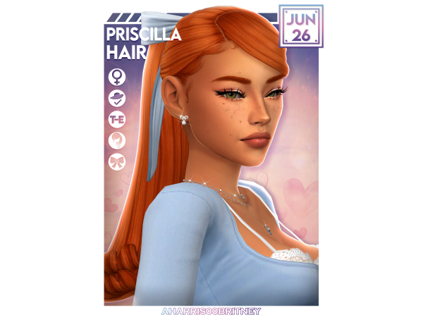 Maxis Match Priscilla Hair by aharris00britney - The Sims 4 Custom Content