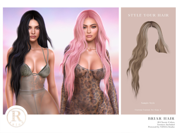 Alpha RAMA Briar Hair by VentaStudio - The Sims 4 Custom Content