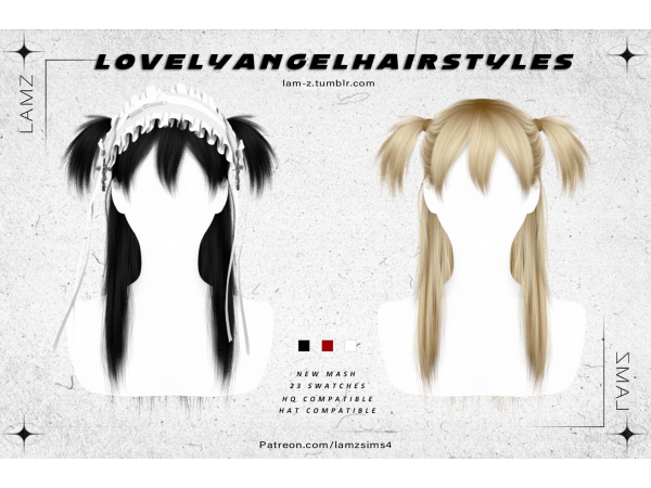 Alpha LAMZ_LovelyAngelHairstyles_001F - The Sims 4 Custom Content