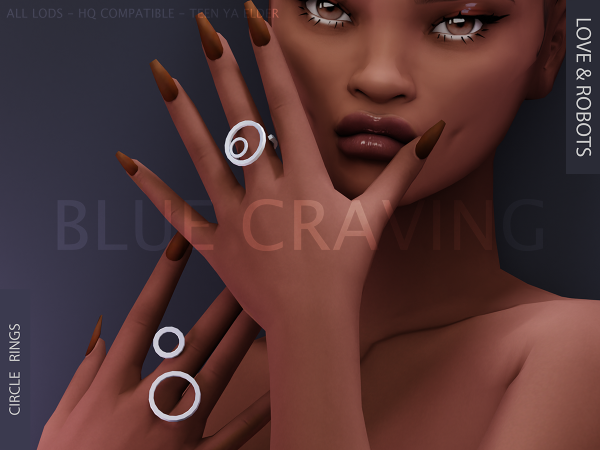 Alpha Blue Craving Circle Rings - The Sims 4 Custom Content