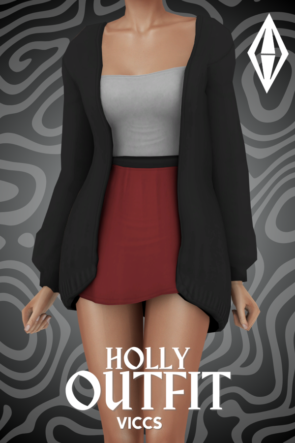 Mix VICCS_ HOLLY OUTFIT (TEEN ELDER) by viccs - The Sims 4 Custom Content