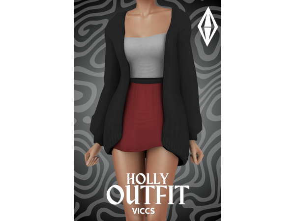 Mix VICCS_ HOLLY OUTFIT (TEEN ELDER) - The Sims 4 Custom Content
