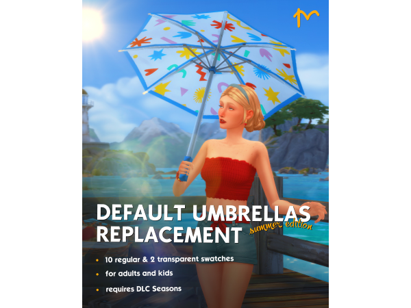 Maxis Match DEFAULT umbrellas replacement summer edition by mariliuiw_ts4 - The Sims 4 Custom Content