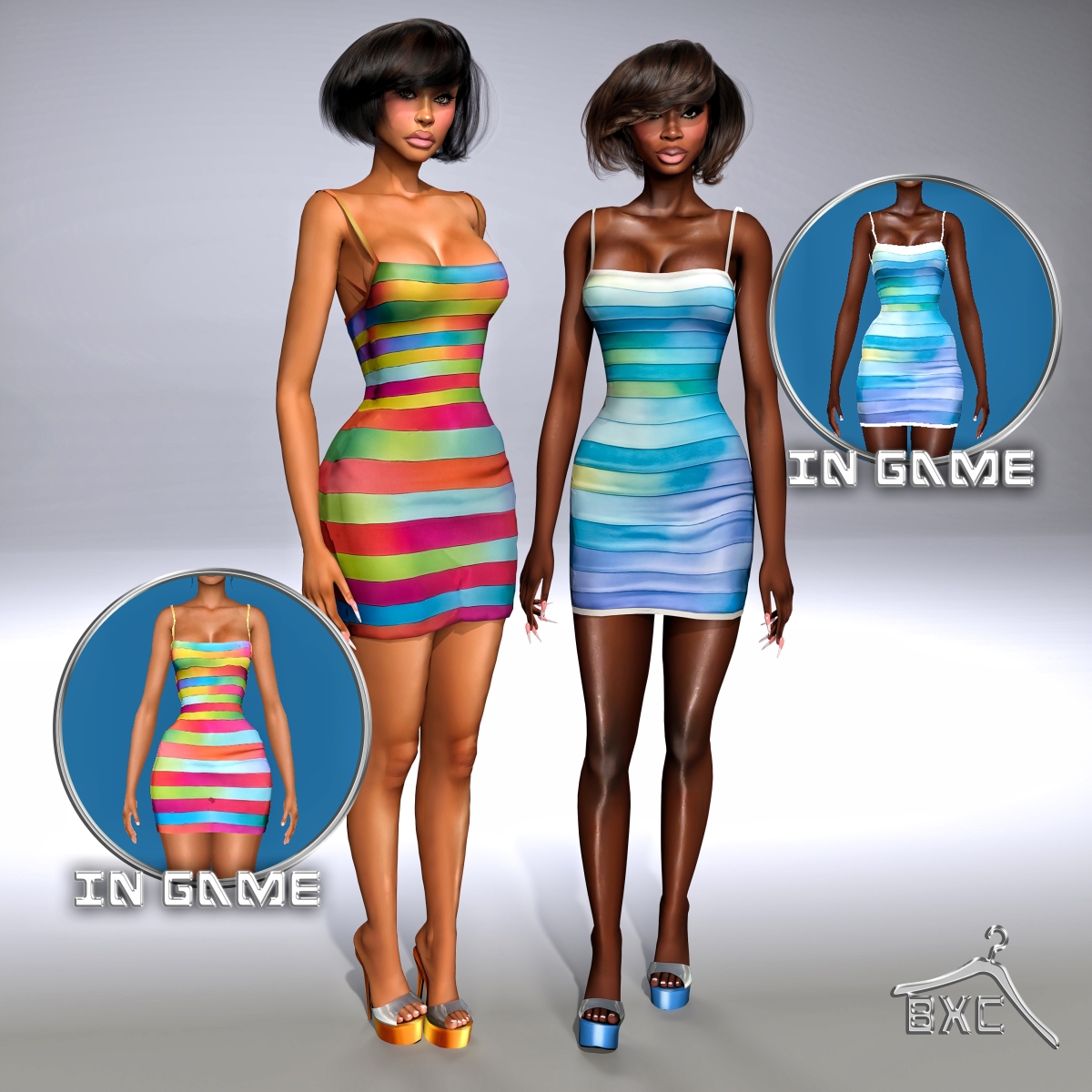 Alpha HERVE LEGER BANDAGE MINI DRESS by simsfinds - The Sims 4 Custom Content