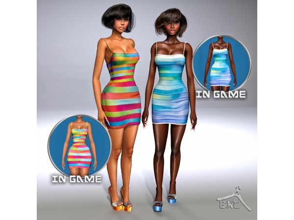 Alpha HERVE LEGER BANDAGE MINI DRESS by Baddiexsimmer - The Sims 4 Custom Content
