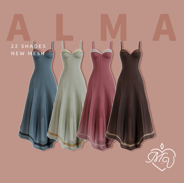 Maxis Match Alma Dress by simsfinds - The Sims 4 Custom Content
