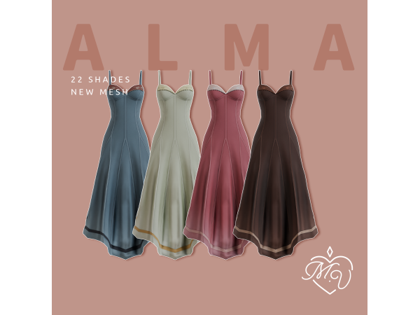 Maxis Match Alma Dress by MissValentine - The Sims 4 Custom Content
