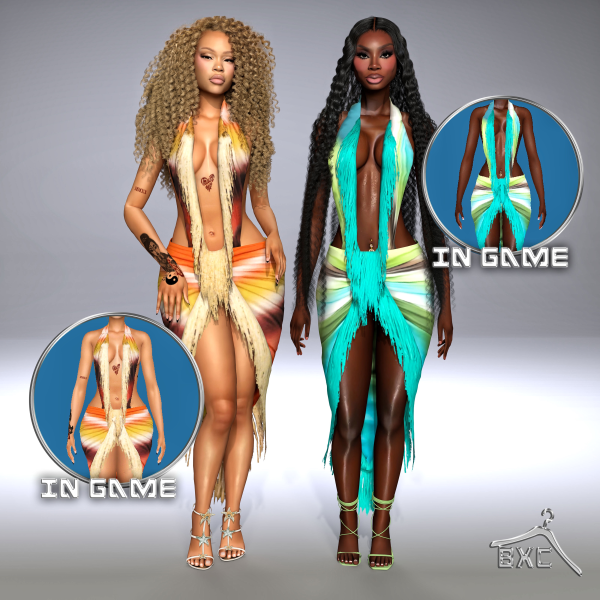 Alpha SUNSET DRESS by simsfinds - The Sims 4 Custom Content