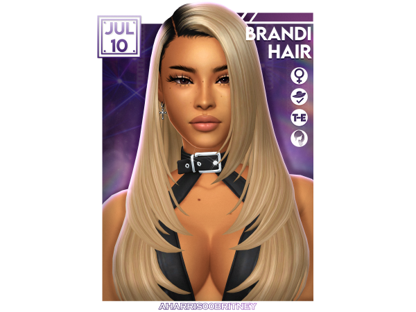Maxis Match Brandi Hair by aharris00britney - The Sims 4 Custom Content