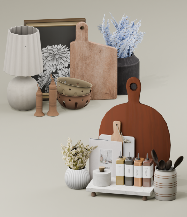 Mix Home Comfort Counter Set by simsfinds - The Sims 4 Custom Content