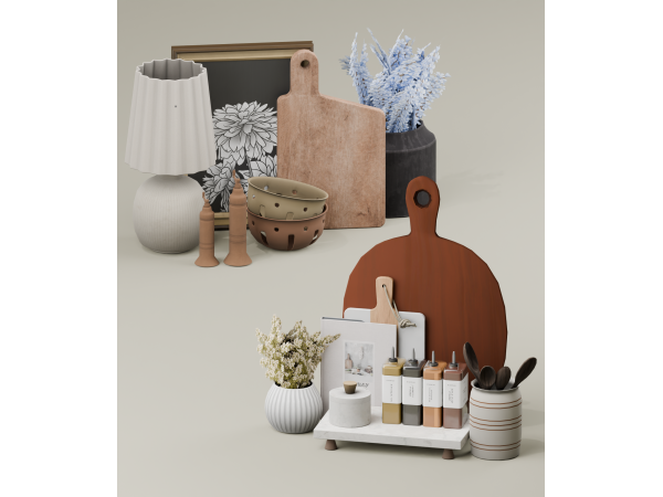 Mix Home Comfort Counter Set by SnootySims - The Sims 4 Custom Content