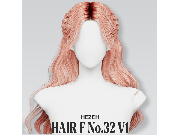 Alpha [Hezeh]FHair No32 V1 - The Sims 4 Custom Content