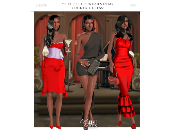 Mix Out for cocktails in my cocktail dress by mariahpixels - The Sims 4 Custom Content