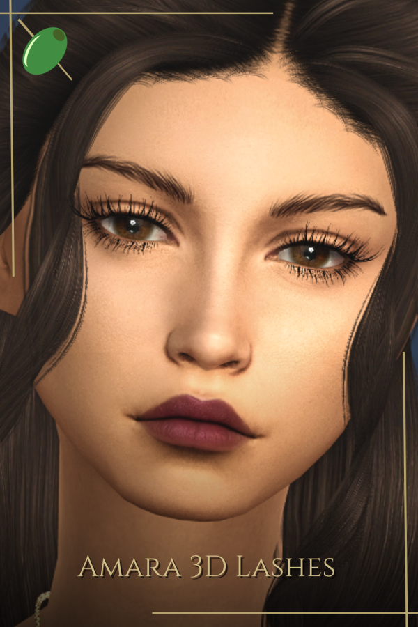 Alpha Amara 3D Lashes by pitted0live - The Sims 4 Custom Content