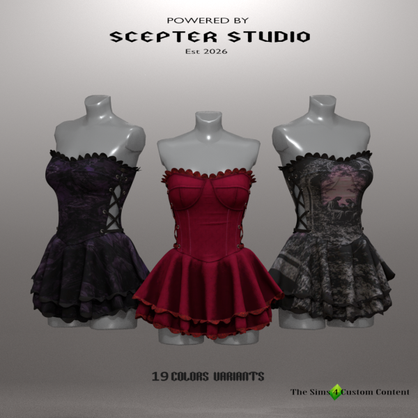 Alpha Amora Dresses by scepterstudio - The Sims 4 Custom Content