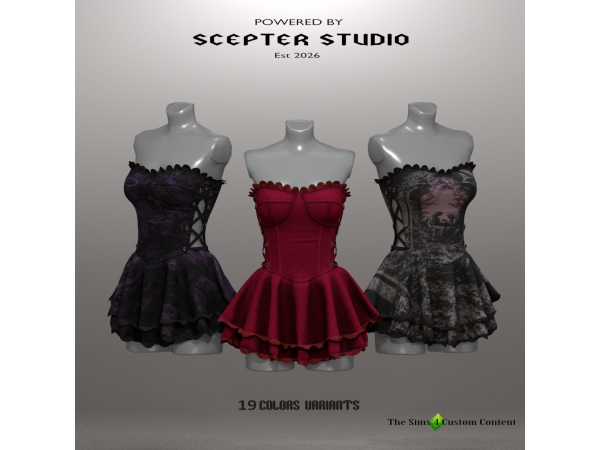 Alpha Amora Dresses by Scepter - The Sims 4 Custom Content