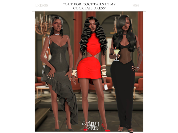 Mix Out for cocktails in my cocktail dress by mariahpixels - The Sims 4 Custom Content