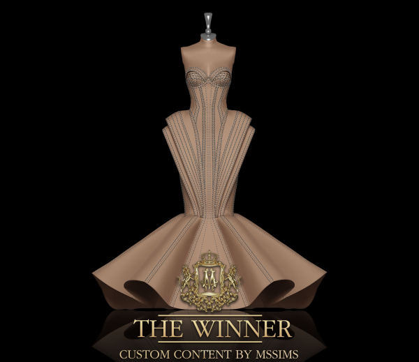 Alpha THE WINNER GOWN by simsfinds - The Sims 4 Custom Content