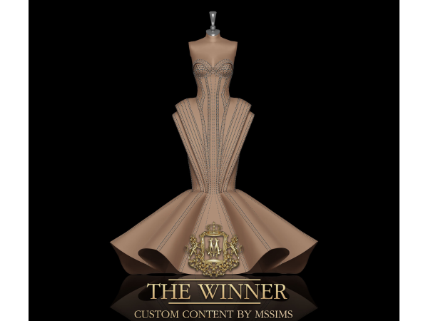 Alpha THE WINNER GOWN by Mssims4 - The Sims 4 Custom Content