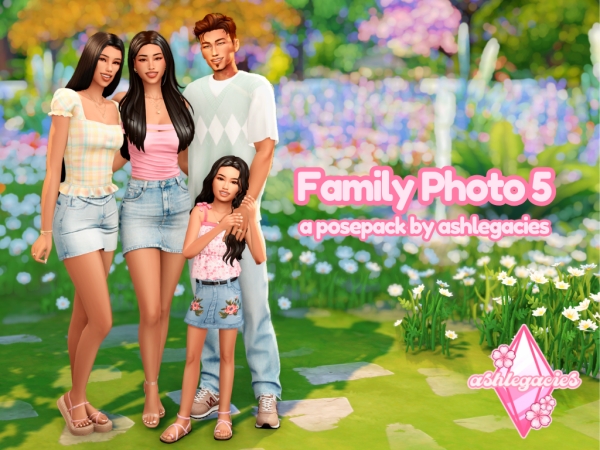 Mix Family Photo 5 Posepack - The Sims 4 Custom Content
