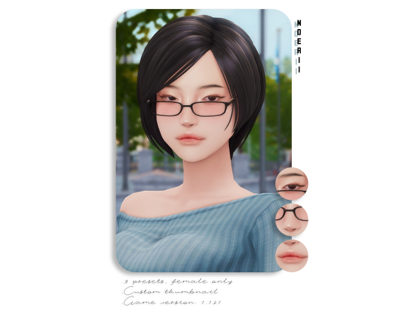 Mix 3 Facial Presets by noerii - The Sims 4 Custom Content
