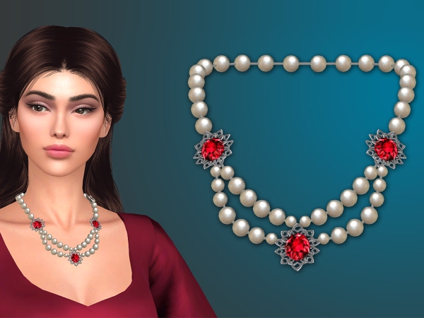 Alpha Victoire Pearl Necklace - The Sims 4 Custom Content