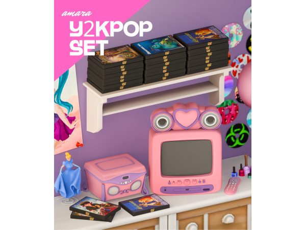 Maxis Match Sims 4 Clutter Y2KPop Set by Amara_maxismatch_sims4cc - The Sims 4 Custom Content