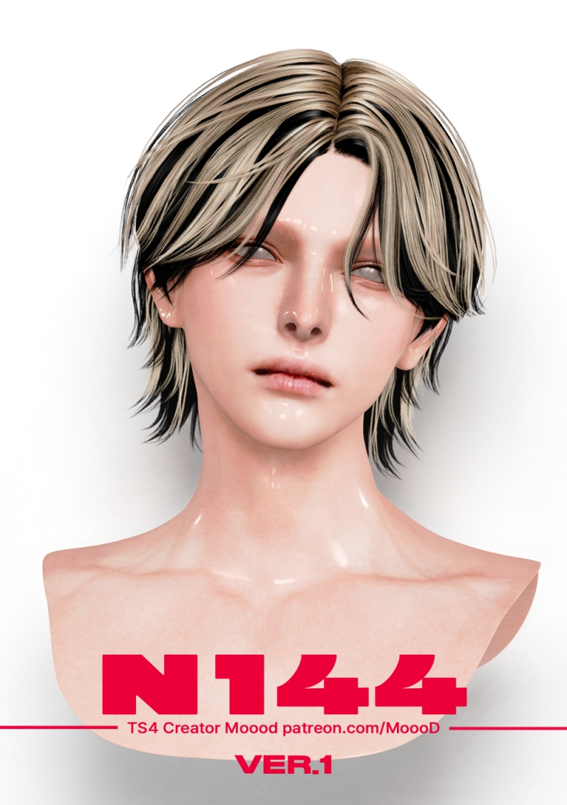 Alpha MoooD Hair N144 VER1 by simsfinds - The Sims 4 Custom Content