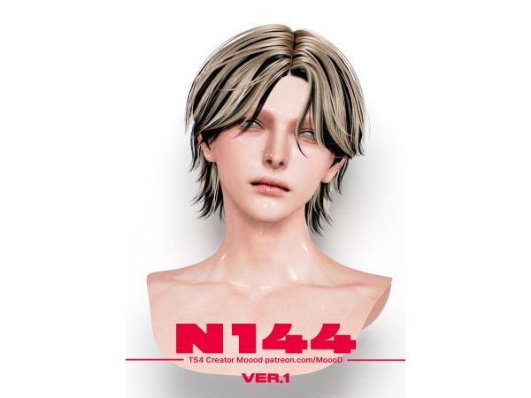 Alpha MoooD Hair N144 VER1 - The Sims 4 Custom Content
