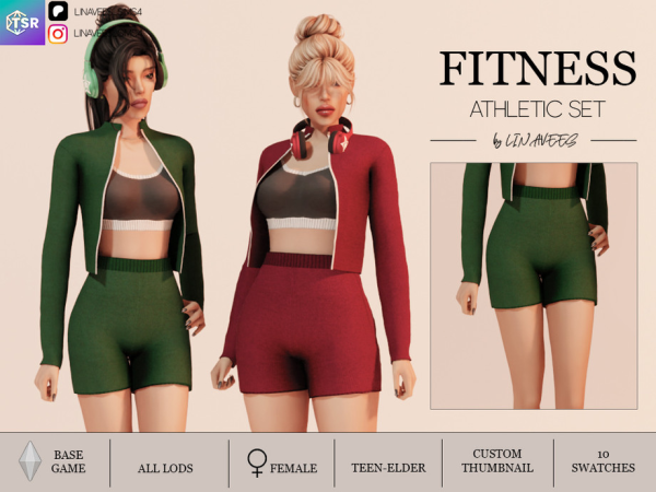 Alpha FITNESS SHORTS by linavees - The Sims 4 Custom Content