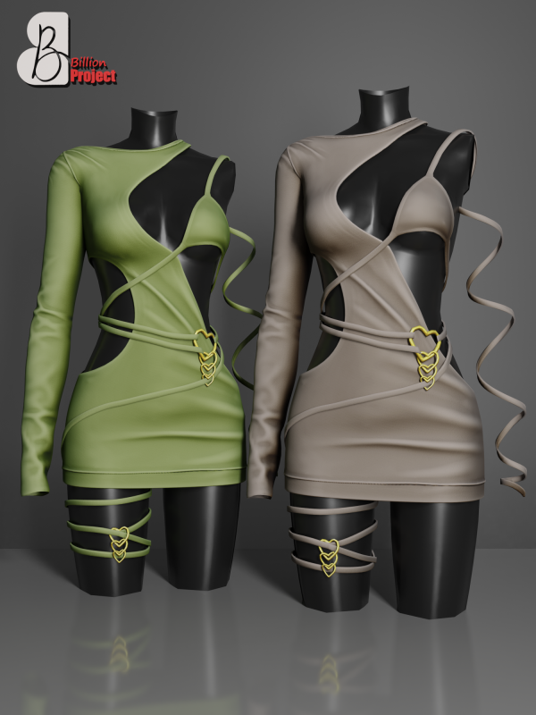 Alpha BillionProject Naisha Dress by billion_project666 - The Sims 4 Custom Content
