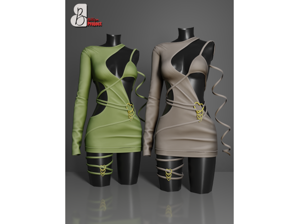 Alpha BillionProject Naisha Dress - The Sims 4 Custom Content