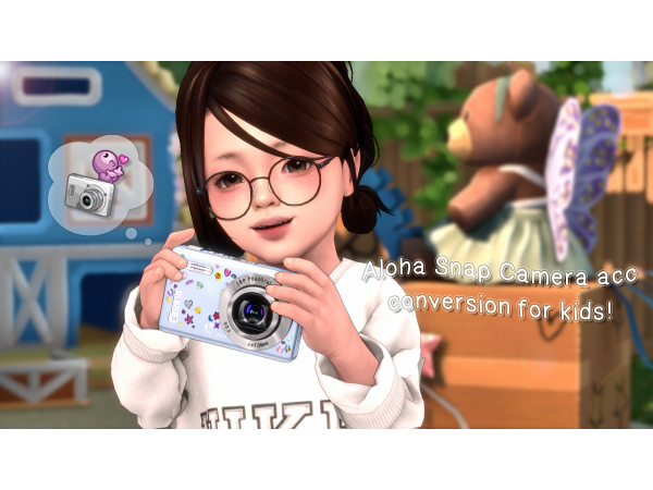 Alpha ALOHA SNAP Camera acc conversion by xbluepillx - The Sims 4 Custom Content
