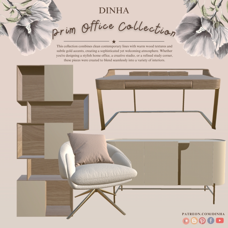 Alpha Prim Office Collection by dinhagamer - The Sims 4 Custom Content