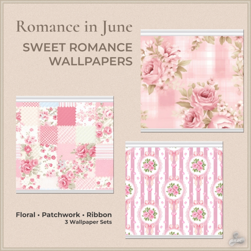 Maxis Match Romance in June Sweet Wallpapers by mde - The Sims 4 Custom Content