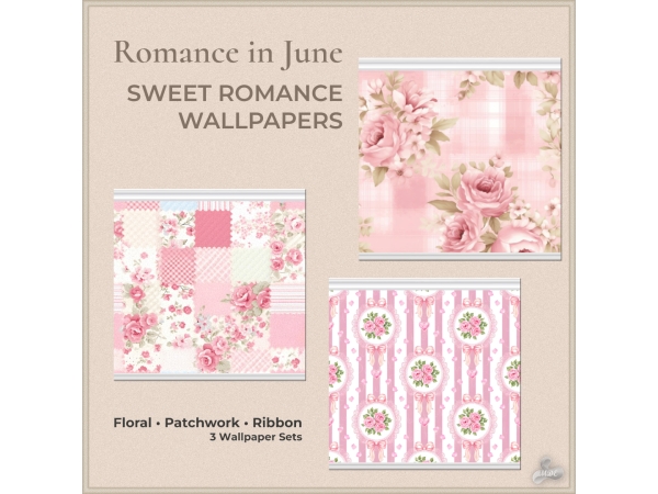 Maxis Match Romance in June Sweet Wallpapers - The Sims 4 Custom Content