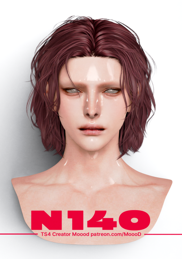 Alpha MoooD Hair N140 by simsfinds - The Sims 4 Custom Content