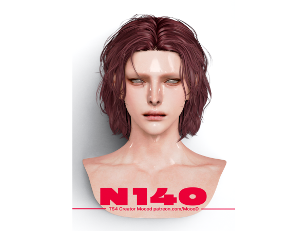 Alpha MoooD Hair N140 - The Sims 4 Custom Content