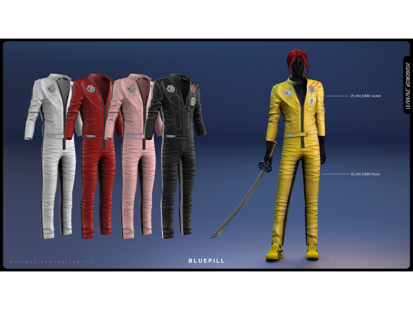Alpha AM KillBill Outfit by xbluepillx - The Sims 4 Custom Content