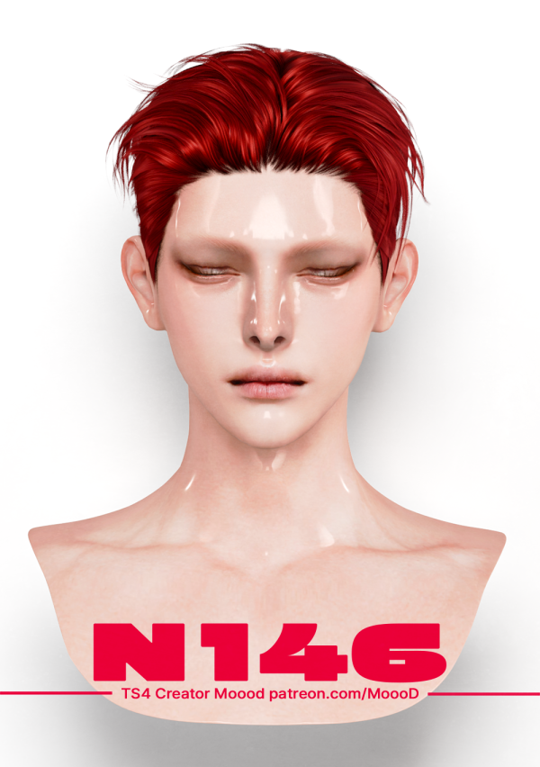Alpha MoooD Hair N146 by simsfinds - The Sims 4 Custom Content