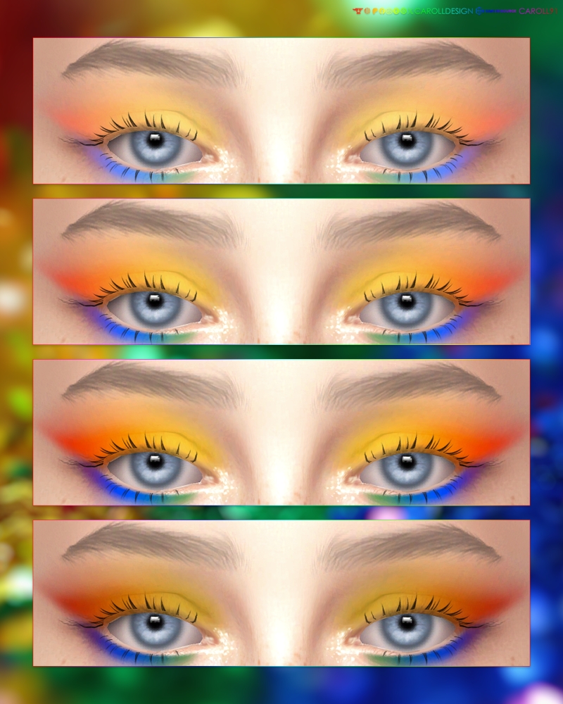 Alpha Pride Eyeshadow HQ by carolldesign - The Sims 4 Custom Content
