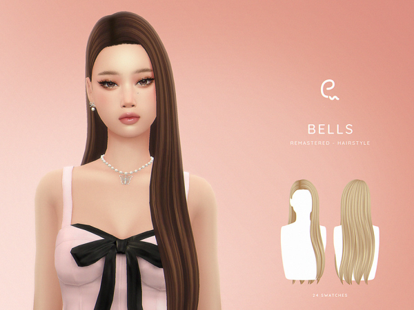 Maxis Match Bells Hairstyle Remastered by Enriques4 - The Sims 4 Custom Content
